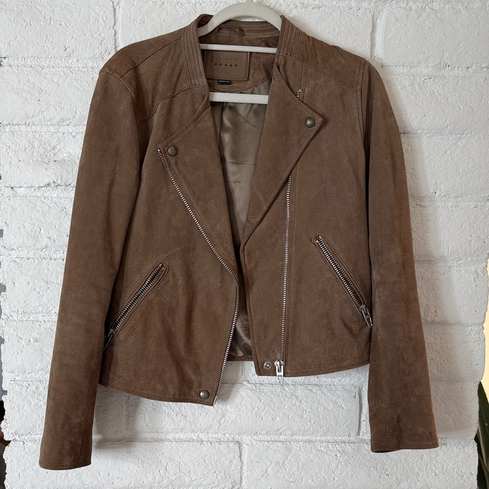 Blank NYC Tan Suede Leather Jacket